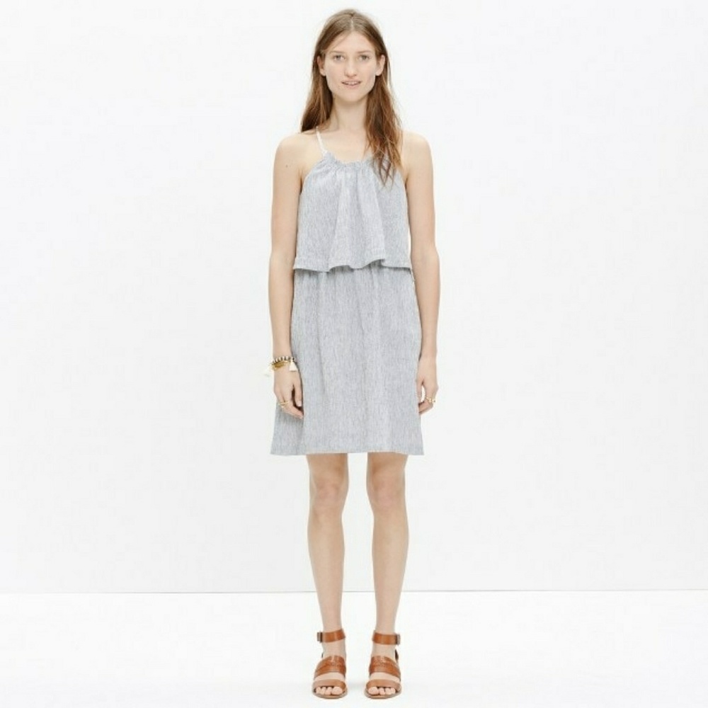 Madewell Dreamdrift Overlay Dress in Stripe size 0